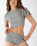 90s Baby Tee - Cloud Set Gray